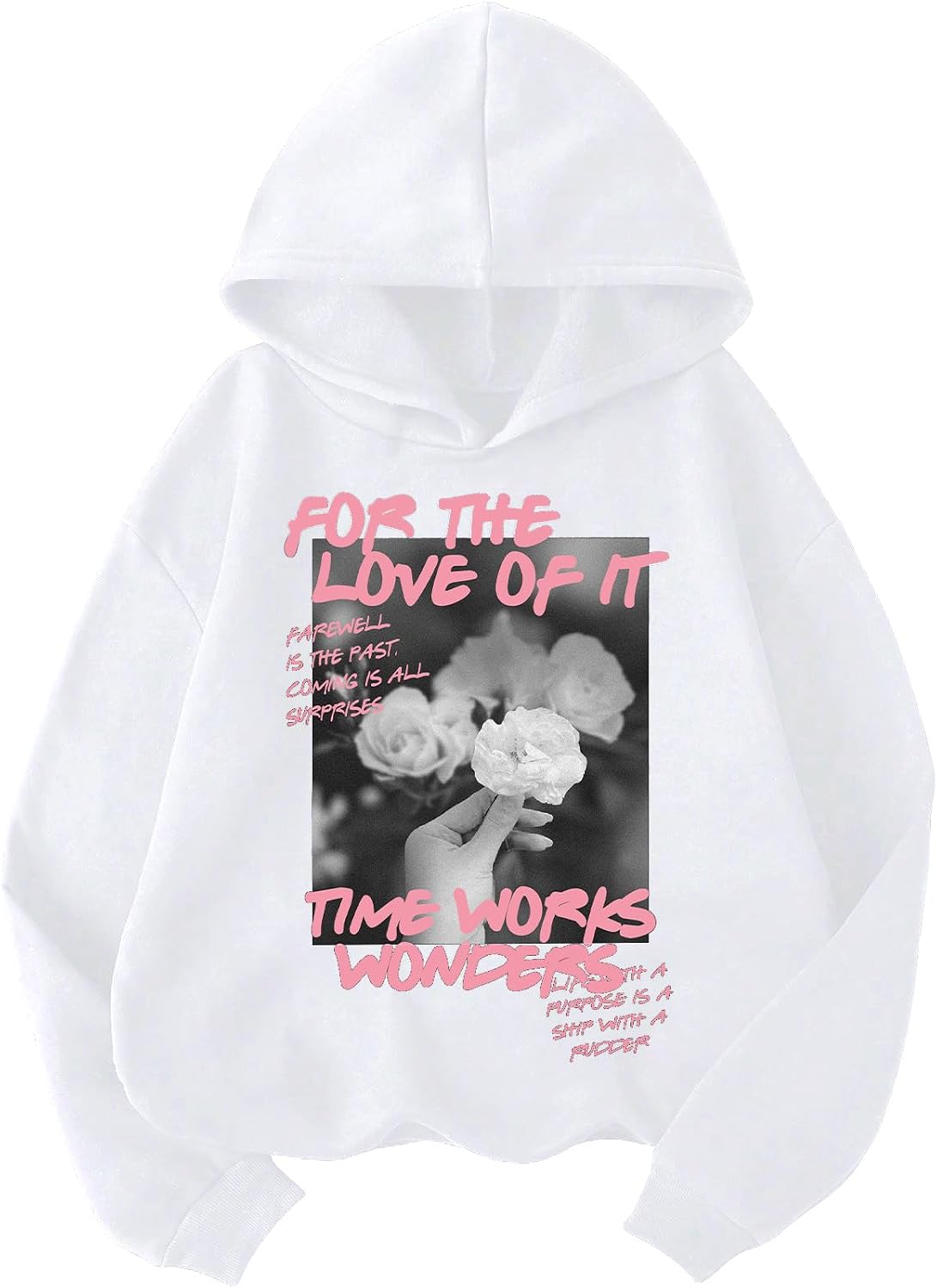 SOLY HUX Women's Graphic Hoodies Letter Floral Vintage Long Sleeve Hooded Sweatshirt Fall Pullover Tops