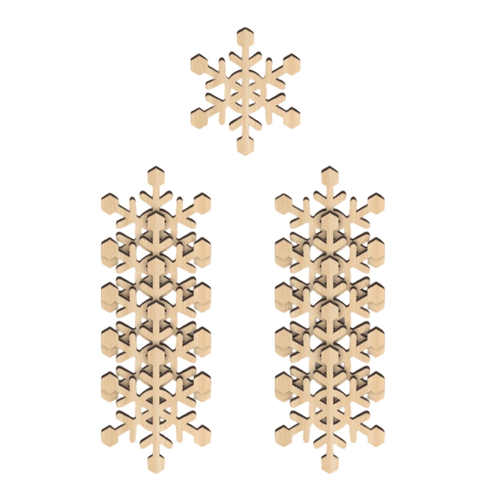 Xjdzineq Sustainable Wooden Holiday Snowflakes Easy Assembly Decorative Piece for Classroom Wedding Birthday Party Themes Natural Wood Christmas Ornament
