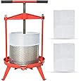 Heavy-duty Cross-beam Stainless Steel Fruit and Wine Press with Reusable Mesh Bags