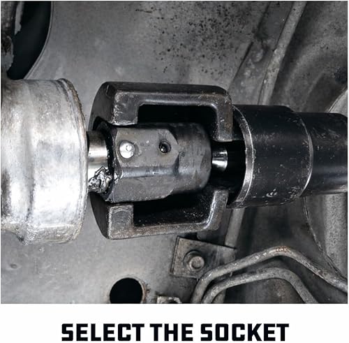 Vista 5 de Kit de herramienta removedor de barra de unión interna Powerbuilt – Se ajusta a Ford, GM, Chrysler Rack y Pinion – Incluye adaptadores de zócalo