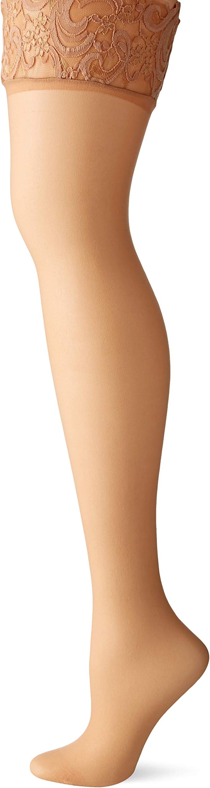 Leg Avenue Women's Sheer Lace Top Thigh High Stockings with Backseam