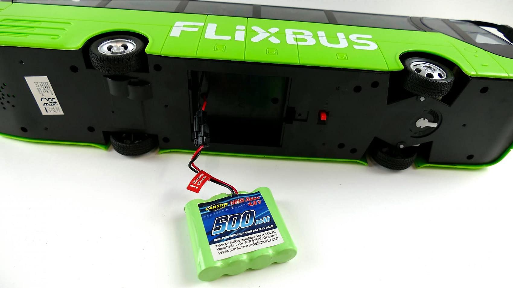 Carson 500608247 4,8V/500mAh NiMH Flixbus JST - Akumulator RC, akumulator zastępczy, akumulator do samochodów zdalnie sterowanych, samochód RC, akumulator do modeli RC, akumulator RC