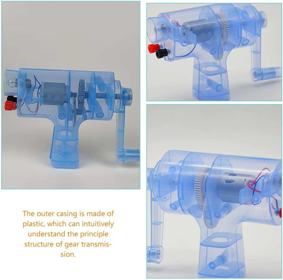 GANAZONO Hand Crank Generator Kit for Kids Educational Physics Science Experiment Portable Miniature Power Generator Teaching Tool 5.3 Inch
