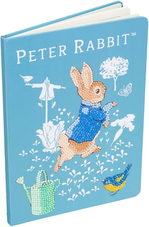 CRYSTAL ART Notebook - Beatrix Potter Peter Rabbit Notebook Kit - Create a Sparkling Notebook Cover Using Crystals - for Ages 8 and up