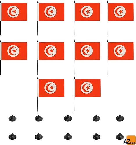 Miniatura 190 de Bandera de mesa Sierra Leona de 5 x 8 pulgadas, bandera de escritorio de Sierra Leona, 8.3 x 5.5 in, barra y base de plástico negro AZ FLAG