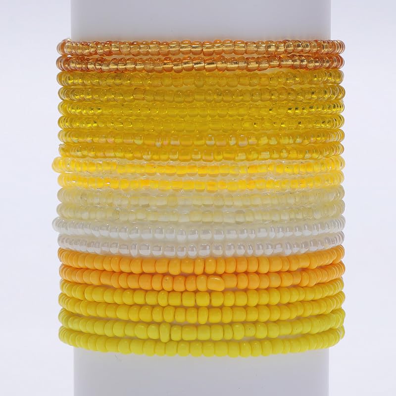 20Pcs Colorful Boho Beaded Bracelets Stackable Bohemia Bead Stretch Bracelet Elastic Ankle Bracelets3