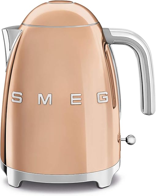Smeg KLF03RGEU Electric Kettle with a Capacity of 1.7l and a Power of 2400 W KLF03RGEU-pink Gold, Plastic