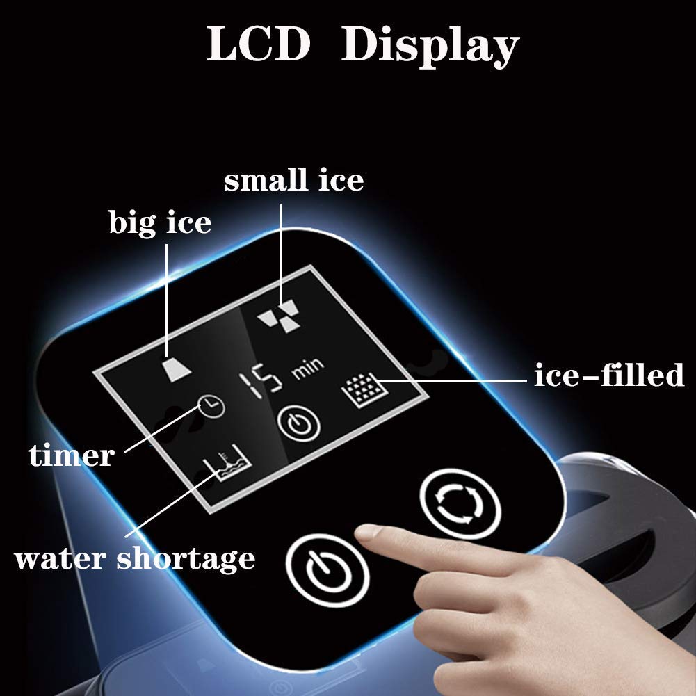 Automatic Ice Maker Machine,Lcd Display Ice Cube Maker Commercial Household,Ice Cube Machine 2 Sizes Stainless Steel on Fridge.com - View 3