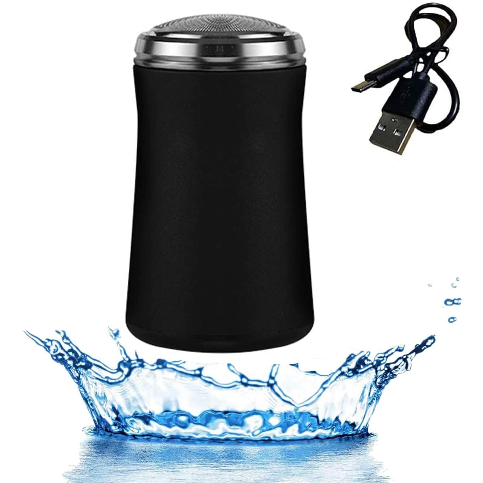 Endxedio Pocket Size Washable Electric Razor,Men Electric Portable Travel Shaver,USB Fast Charging, Waterproof and Silent,Small Form Factor and Clean Shave,Present for Men (Black)