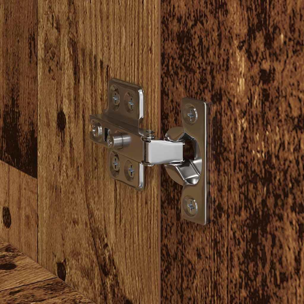 IKAYAA Armadietto in Holz Armadio Porte Battenti Aktenschrank Armadietto per Garage Armadio Ufficio Mobili Ufficio-Legno vecchio-60 x 32 x 115 cm