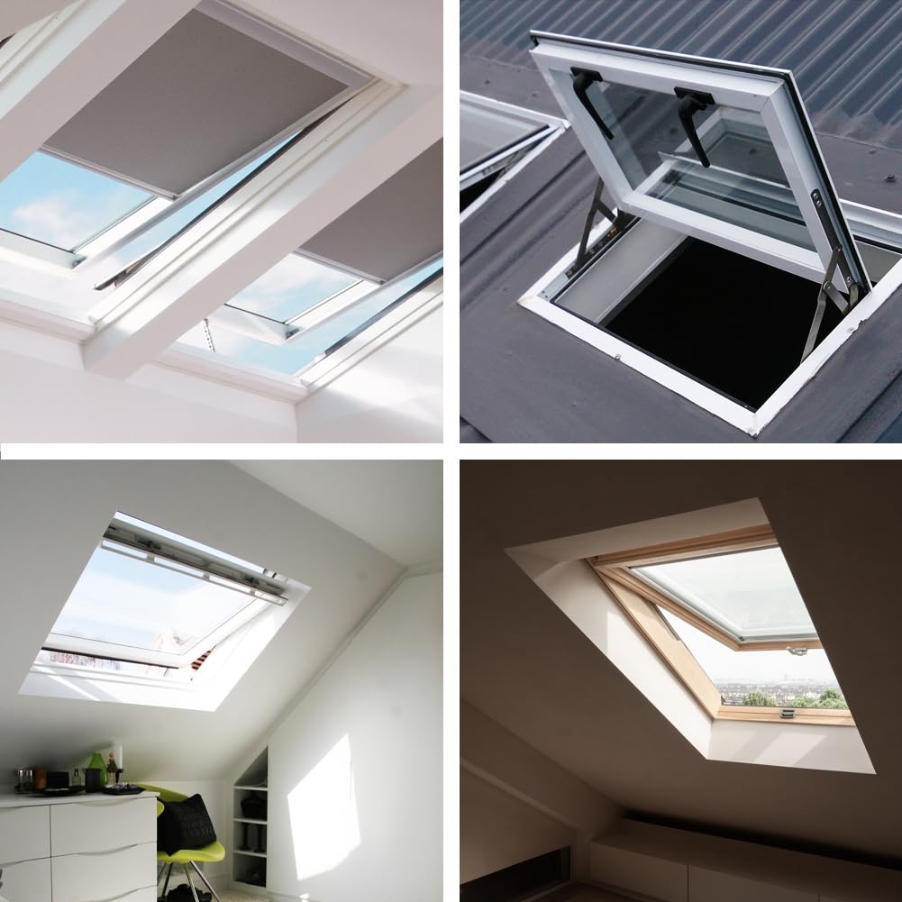 Teleskopstange für Dachfenster 1,86 m Edelstahl Fensteröffner mit Dachhaken | Kompatibel mit GGL/GGU Dachfenstern & Rollos, Fenstergriff Verlängerung zum Öffnen von Dach und Fassadenfenstern