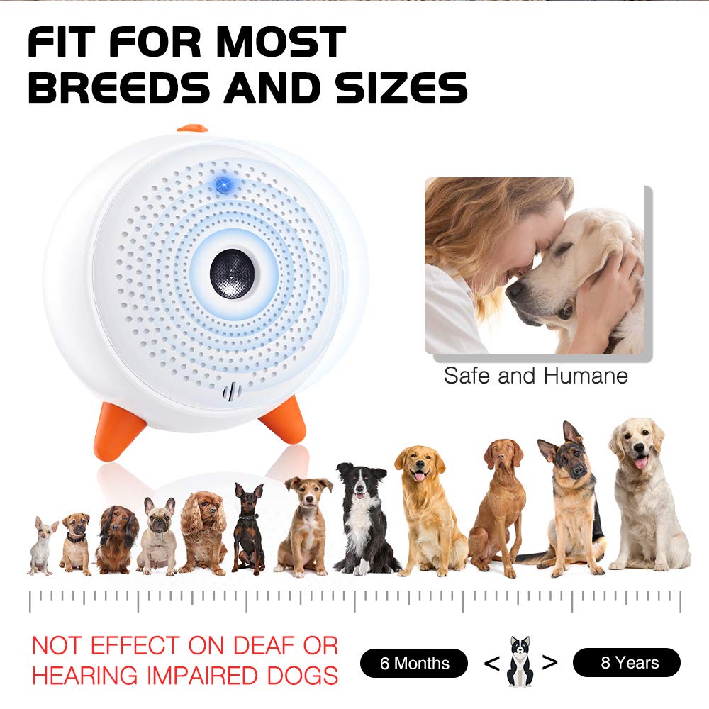 Antibell für Hunde, 3 Frequenzstufen Sonic Anti Bell, 33Ft Reichweite Antibell Ultraschall Gerät für Hunde, Wiederaufladbare Hundebell-Kontrolle im Innen Außenbereich, Anti-Bell-Mittel Hunde