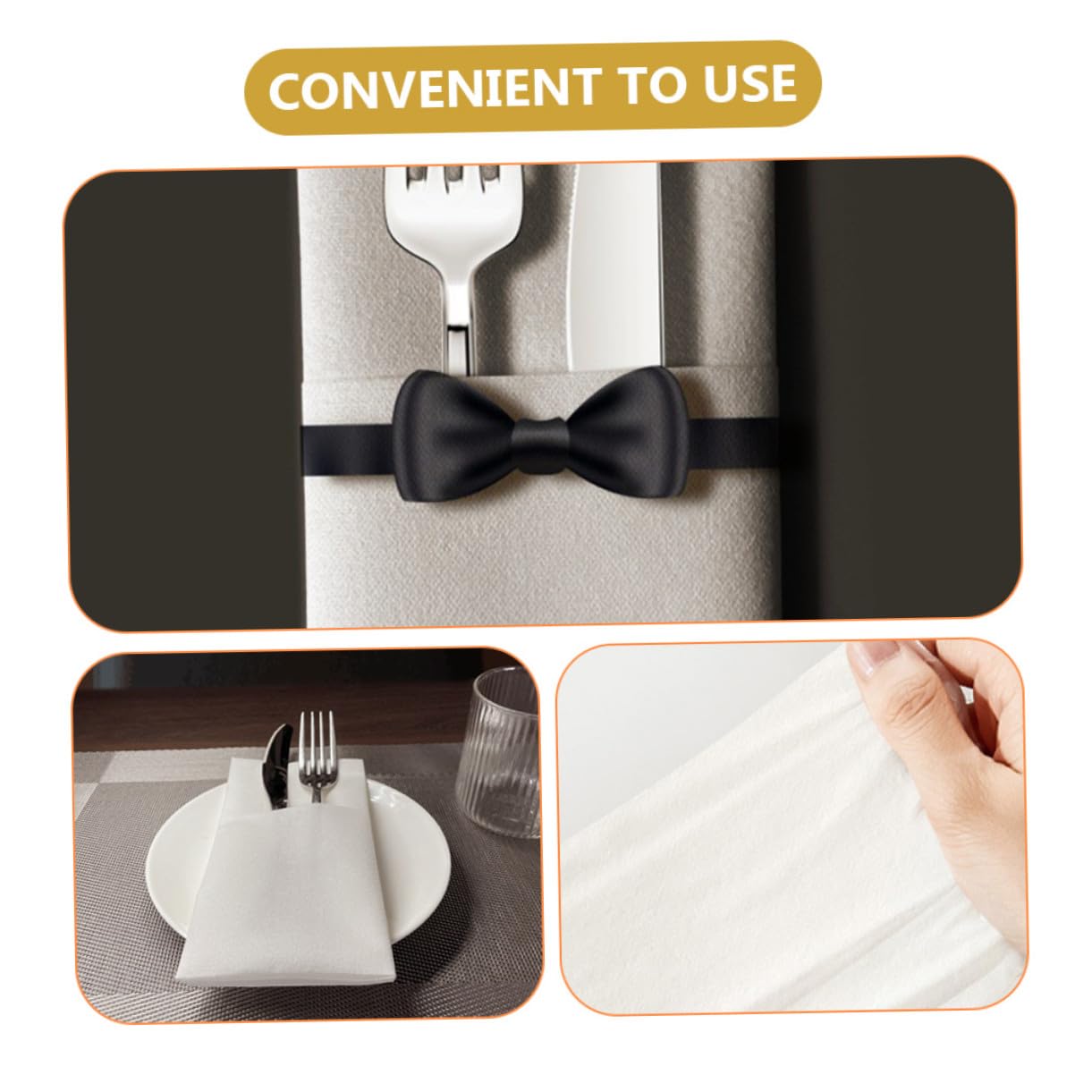 Yardwe Servilletas Desechables sin Polvo 50 Piezas 40x40 Cm Tamaño Grande Papel Grueso para Cenas Fiestas Restaurante Eventos Hogar