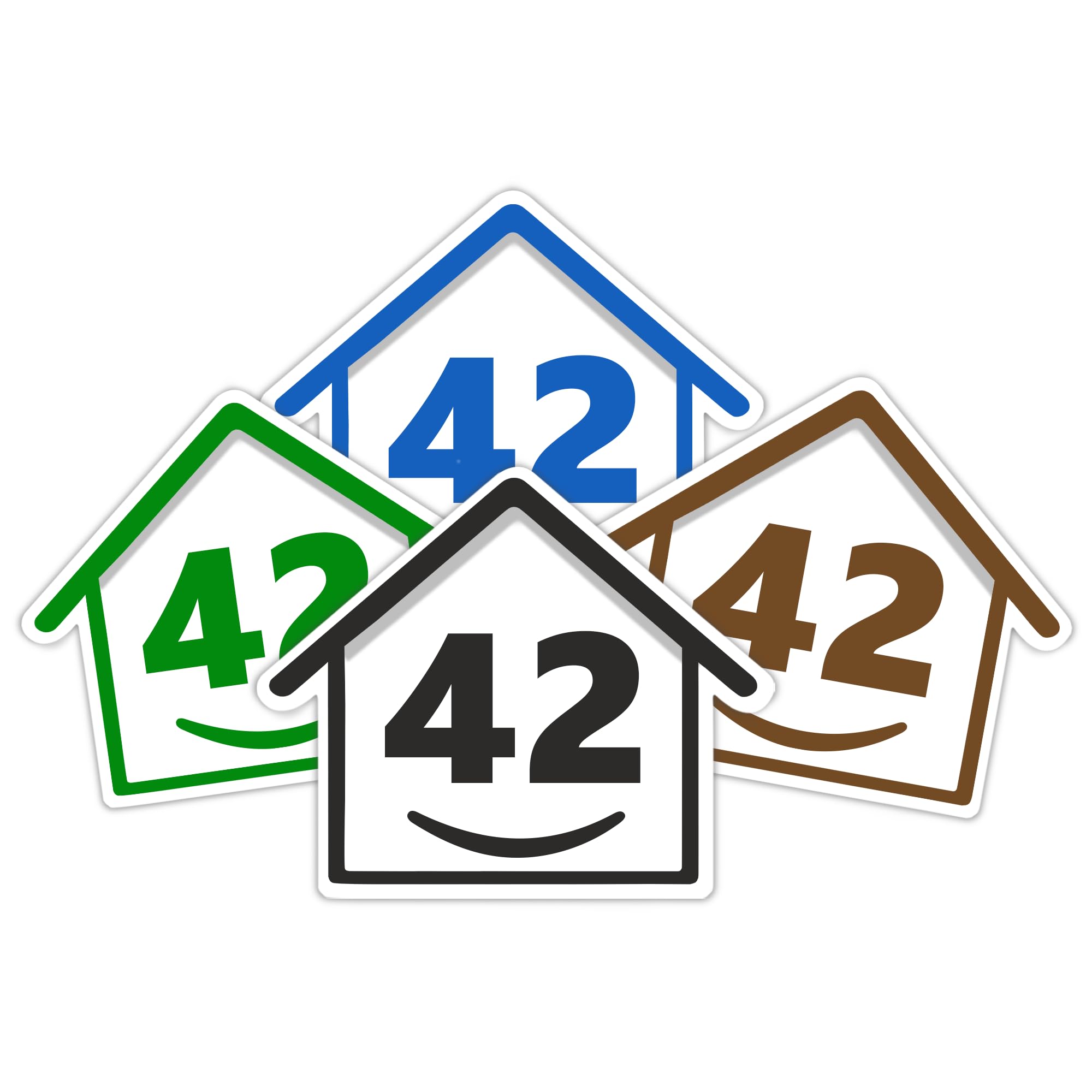 4 x Bin Numbers for Wheelie Bins, 1-99, 15cm ‘Happy House’ Colour Design Dustbin Stickers, Easy Application Stick On Number Stickers - Weatherproof Self Adhesive Vinyl – Blue, Black, Green, Brown (25) — view 99