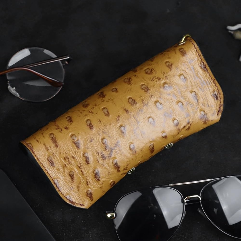 Skórzane etui na okulary, retro minimalistyczny, ręcznie robiony uchwyt na okulary przeciwsłoneczne, etui na okulary do czytania, przenośne etui na okulary przeciwsłoneczne Smukłe etui dla kobiet i mę