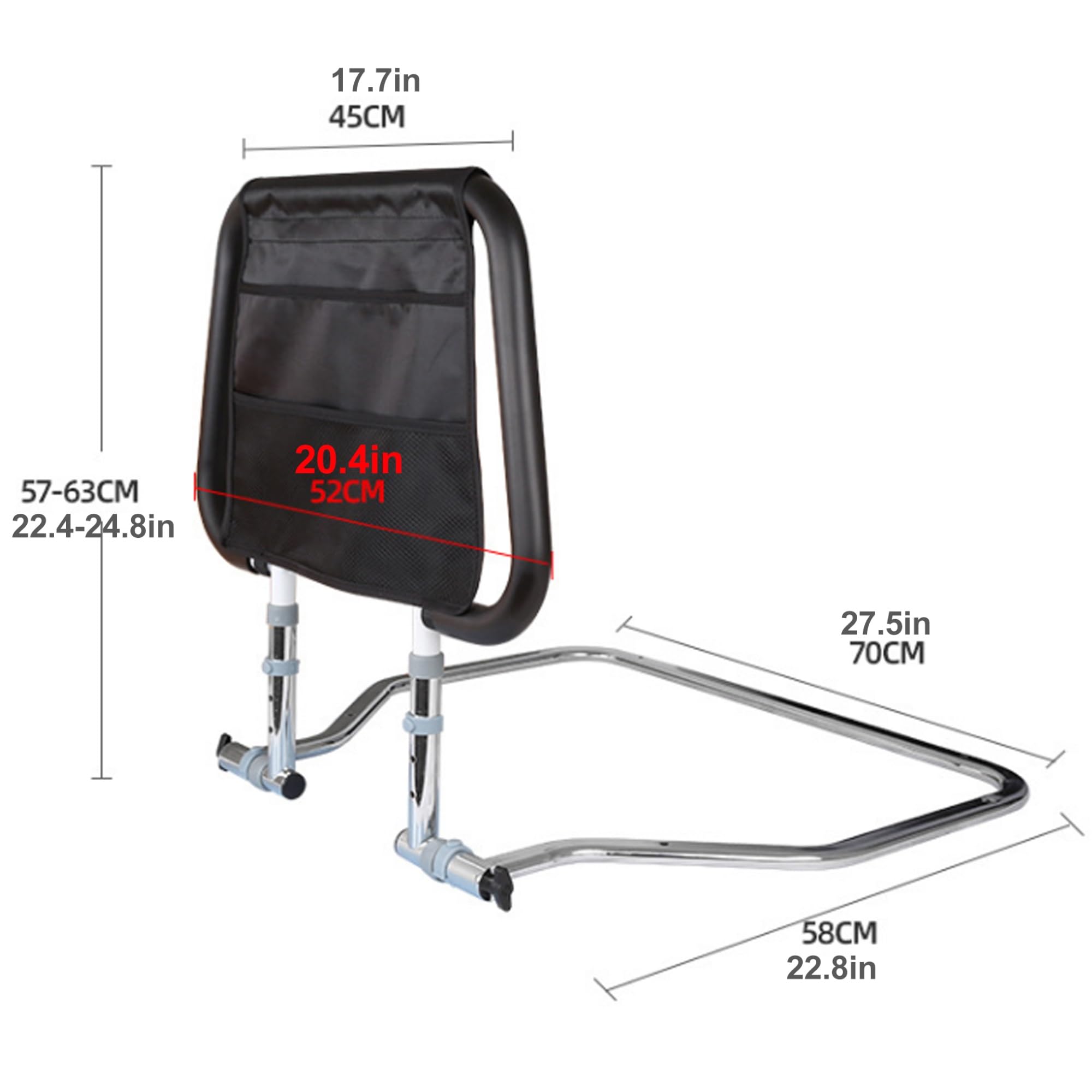 Bed Rails Bedside handrail,Bed Rails - Elderly Friendly Bed Rails, Height Adjustable to Prevent Falls - with Removable Storage Bag, fits King Size Bed Queen Size Bed Full Size Twin Size Bed