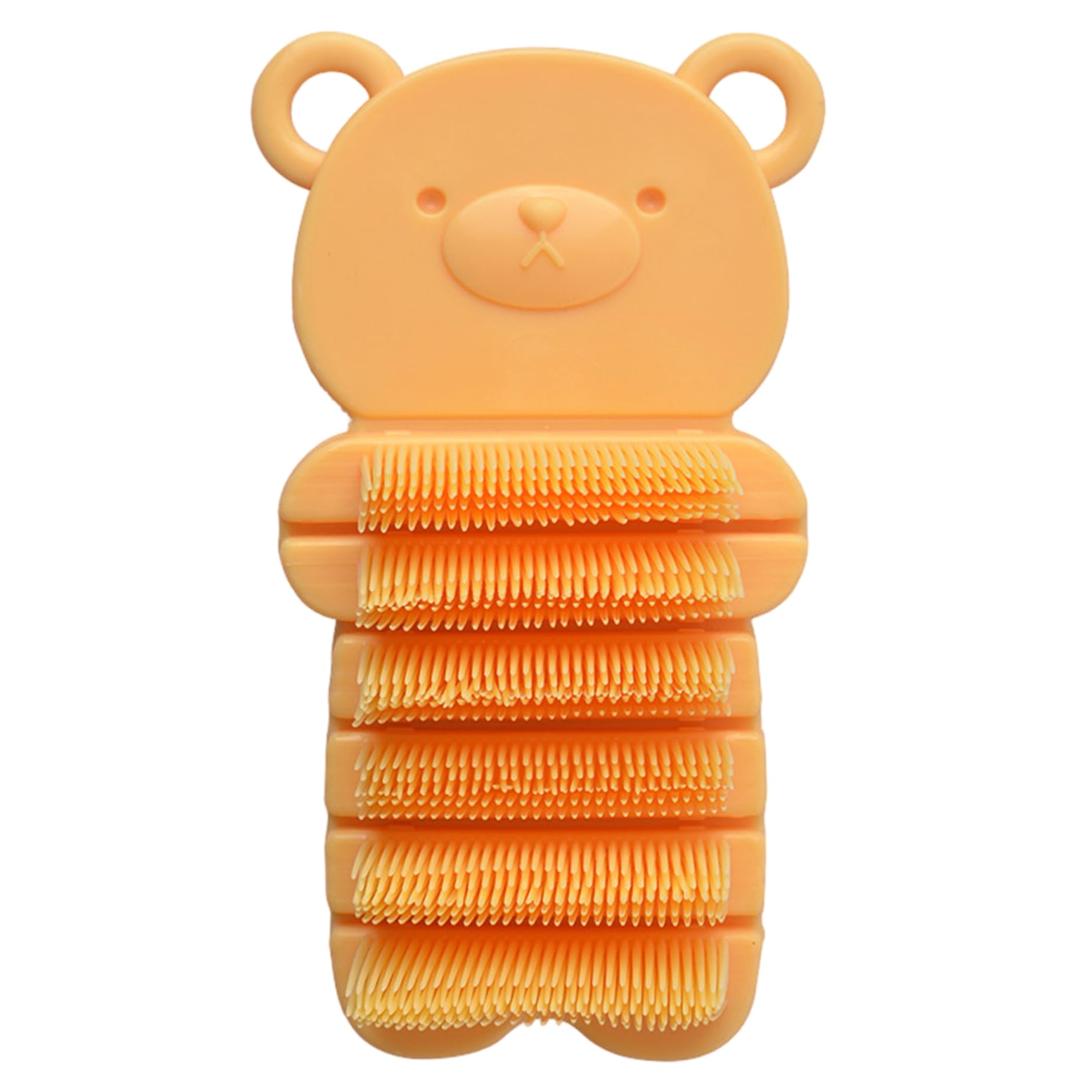 Cepillo de uñas para niños, cerdas suaves, cepillo suave para fregar uñas para niños pequeños, lindo diseño de oso para fomentar el lavado de manos, amarillo, limpieza