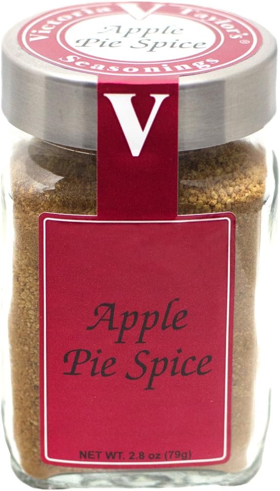 Apple Pie Spice โ Victoria Taylorโs 2.8 Oz Jar โ Authentic Blend of Old Fashioned Seasoning perfect for any Pastry or Baked good, balanced Herbs and Spices add a delicious Rich Flavor to your favorite Dishes, All Natural Organic taste โ May even be better than the pies grandma used to make!