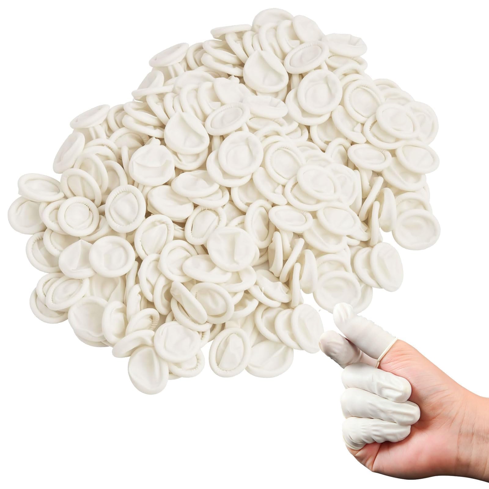 GVSS 100 Pièces Protege Pansement Doigt Blanc,Doigtiers en Latex,Doigtier de Protection Imperméables et Antistatiques,Protection pour Tatouage,Nail Art,DIY et Blessures aux Doigts