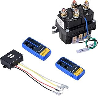 AstraDepot 12V 250A Winch Solenoid Contactor Relay + Twin Wireless Remote Controls for ATV UTV 4WD 4x4 2000lbs-5500lbs Winches KFI Ramsey