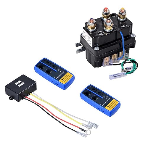 Miniatura 8 de Combo de 12 voltios kit de control remoto inalámbrico de cabrestante doble rango máx. 150 pies + 12 V 500 A relé contactor solenoide para