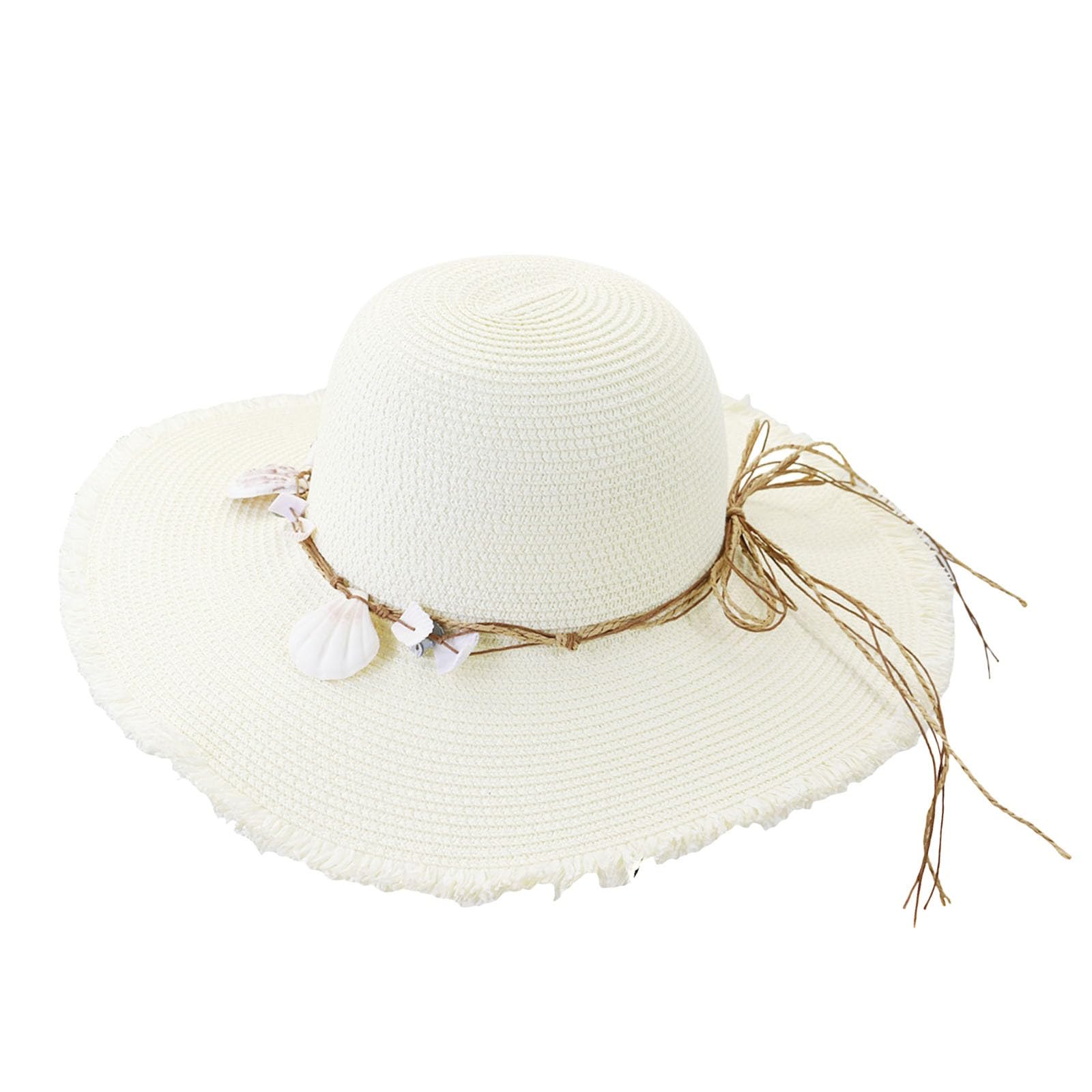 Cappello di Paglia da Donna, a Tesa Larga, da Spiaggia, Pieghevole, Estivo, con Protezione UV, Visiera Parasole, da Spiaggia, da Viaggio e for Le Vacanze.