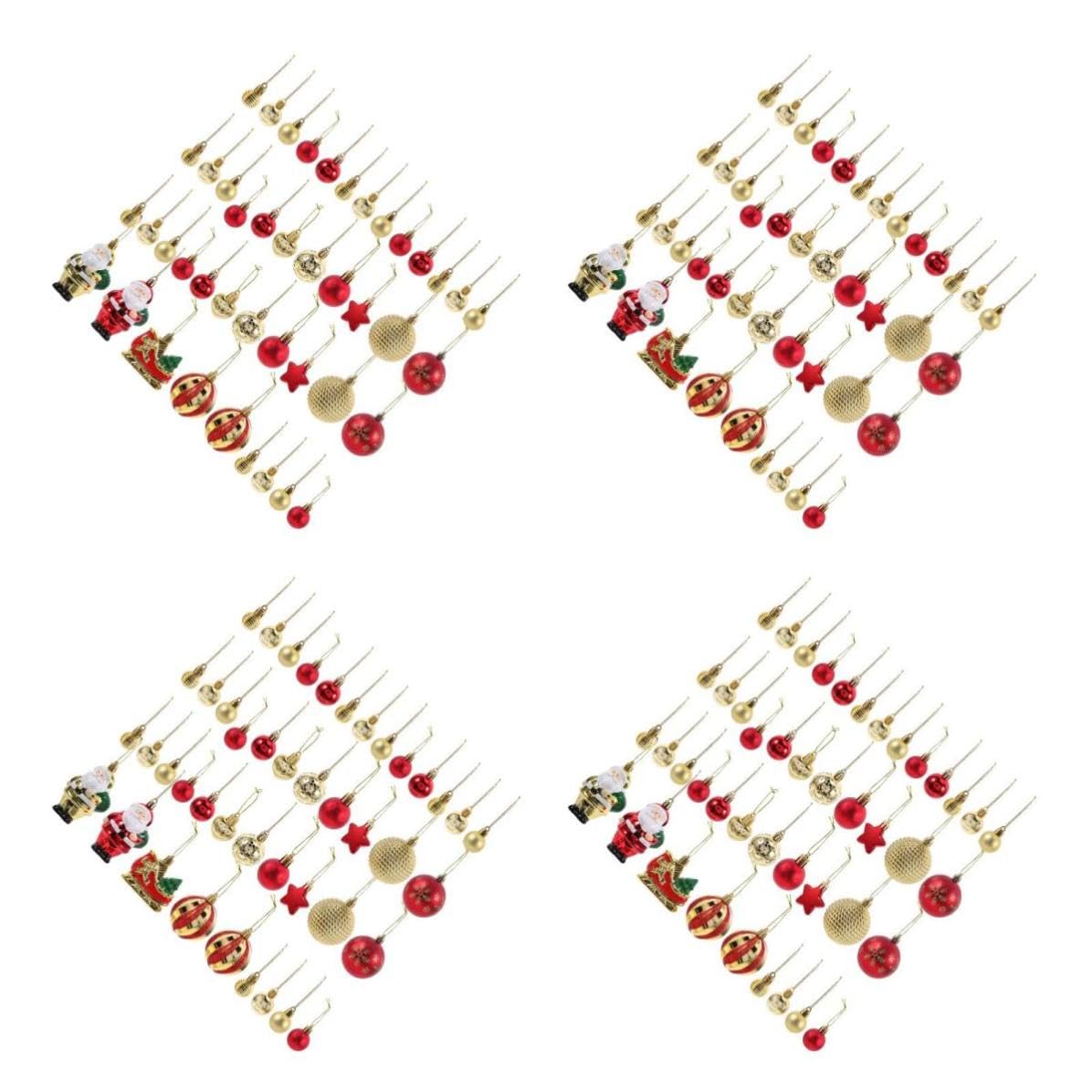 Toyvian 288 Pièces Ensemble de Boules de Noël Suspendues Rouge en Résine | Décorations Festives Légères, Faciles à Accrocher, Réutilisables, pour Sapin et Célébrations Hivernales