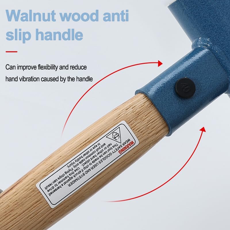 Non Rebounding Hammer Dead Blow Hammer Nylon Hammer Face Filled With Steel Shot Face Diameter 40mm/1.6inch (Wooden handle, 40)
