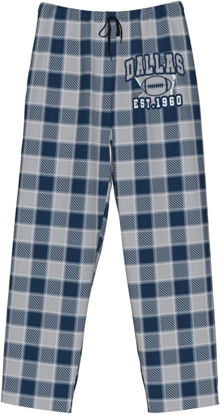 Men's Pajama Pants Comfy Lightweight Plaid Drawstring Pajama Lounge Sleep Pants with Pockets