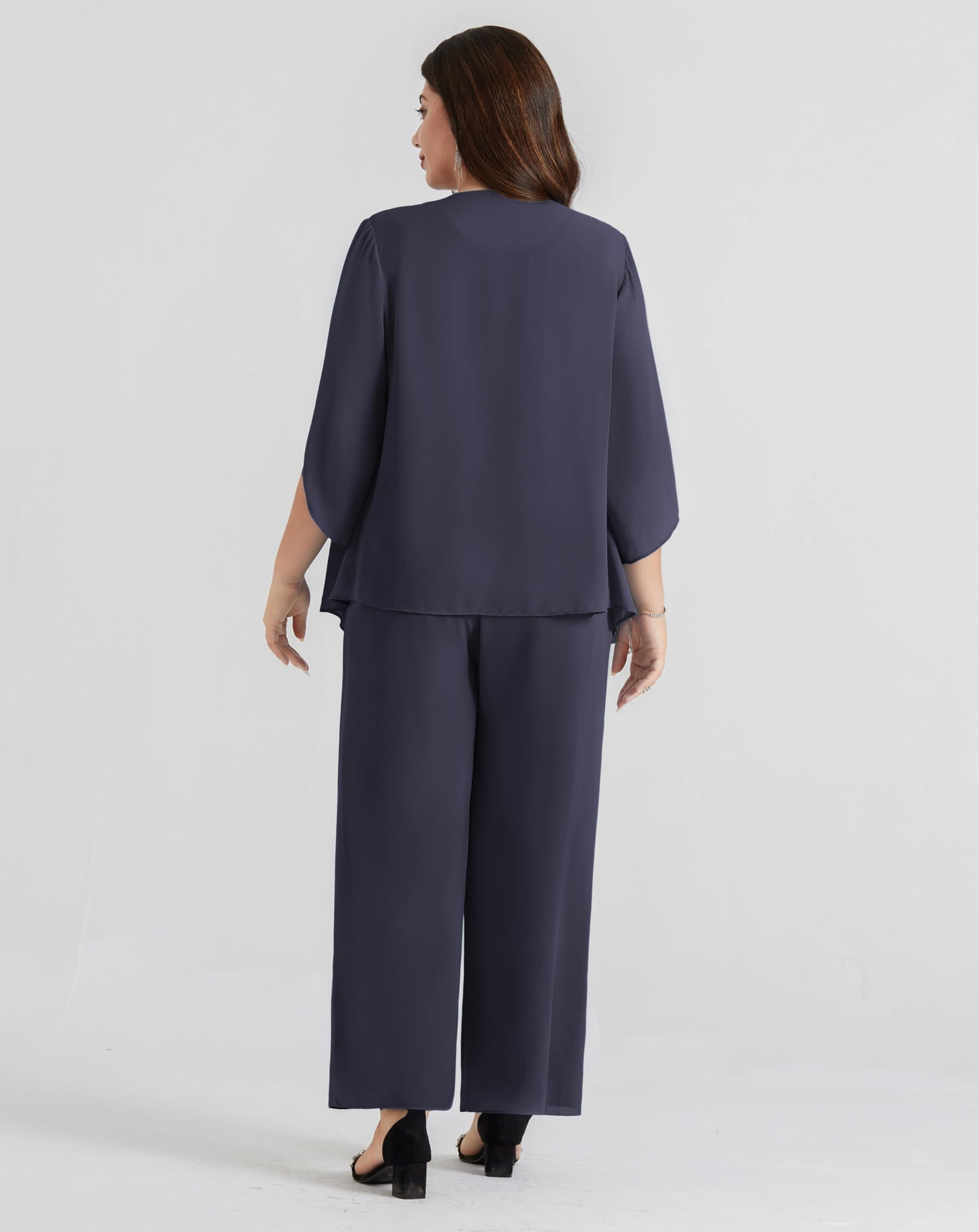 Hanna Nikole Conjuntos de Gasa de Tallas Grandes para Mujer, Blusa de Verano, Pantalones Casuales, Conjunto de Playa, Traje de Tres Piezas con Chaleco