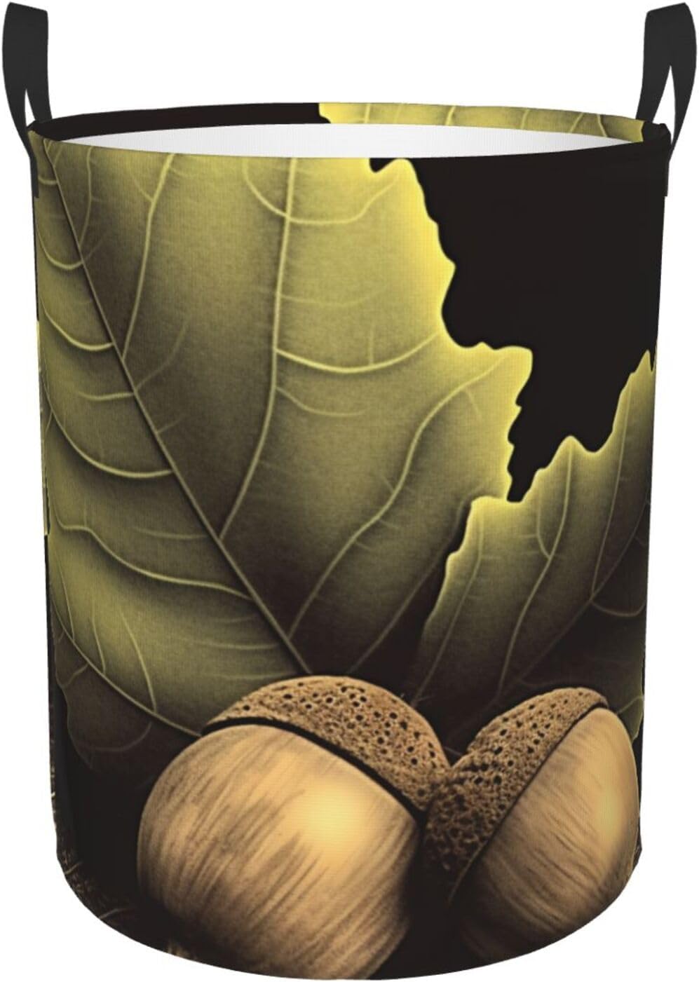 Two acorns Laundry Basket With Handles, Foldable Laundry Hamper Oxford Cloth Dirty Clothes Basket Waterproof Clothes Toys Storage Bin Organizer for Bedroom Bathroom Dorm