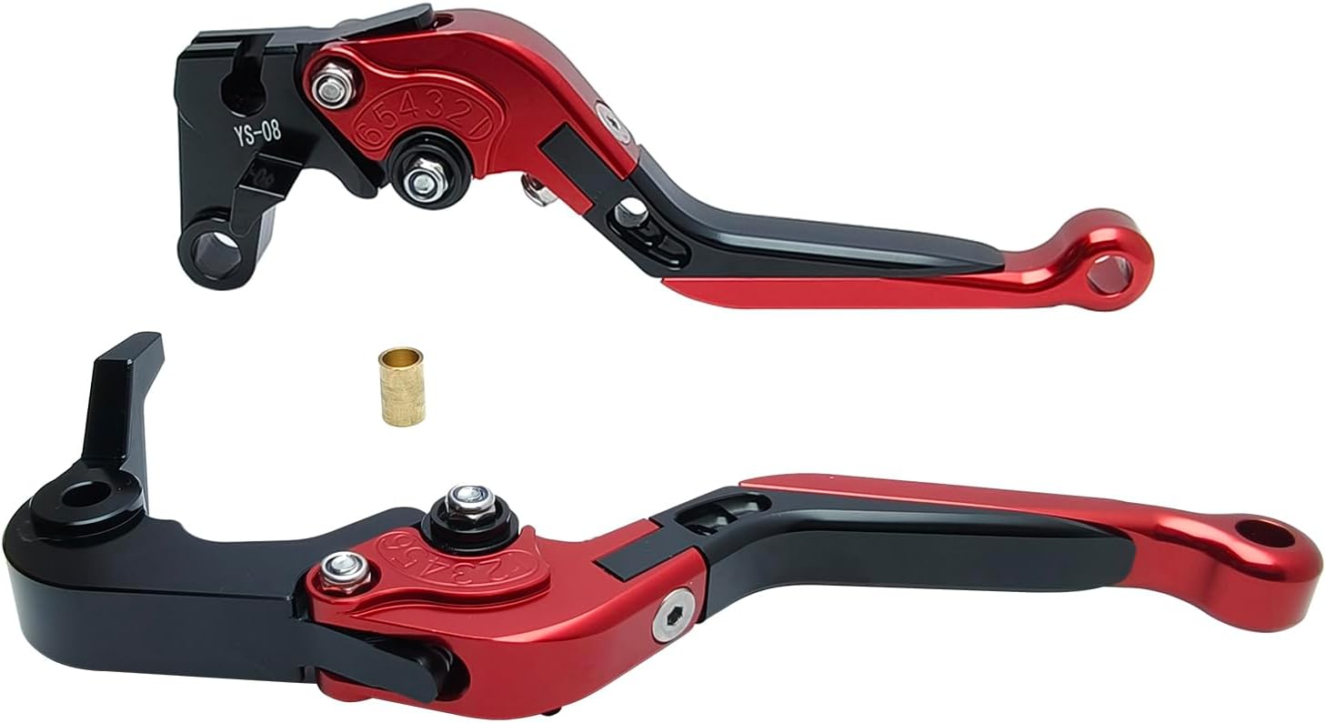 Brake Clutch Lever Set Replacement for Yamaha YZF R7 YZF-R7 R7 2024 2025 Adjustable Length Folding Extendable CNC Aluminum Motorcycle Handlebar Levers(Red)