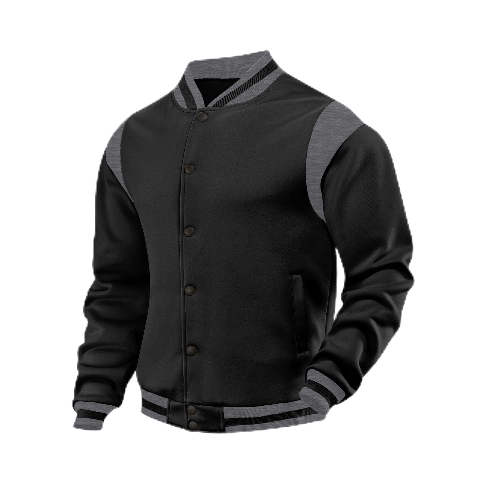Mens Bomber Jackets Fashion Button Down Coats with Pocket Casual Streetwear Jacket Lightweight Outerwear for Men
