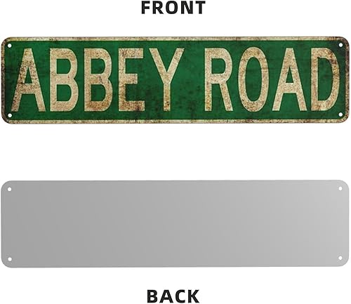 Miniatura 3 de Abbey Road - Letrero de camino retro - Letrero de metal de 4 x 16 pulgadas, decoración de pared de aluminio para cueva de hombre, tablero de