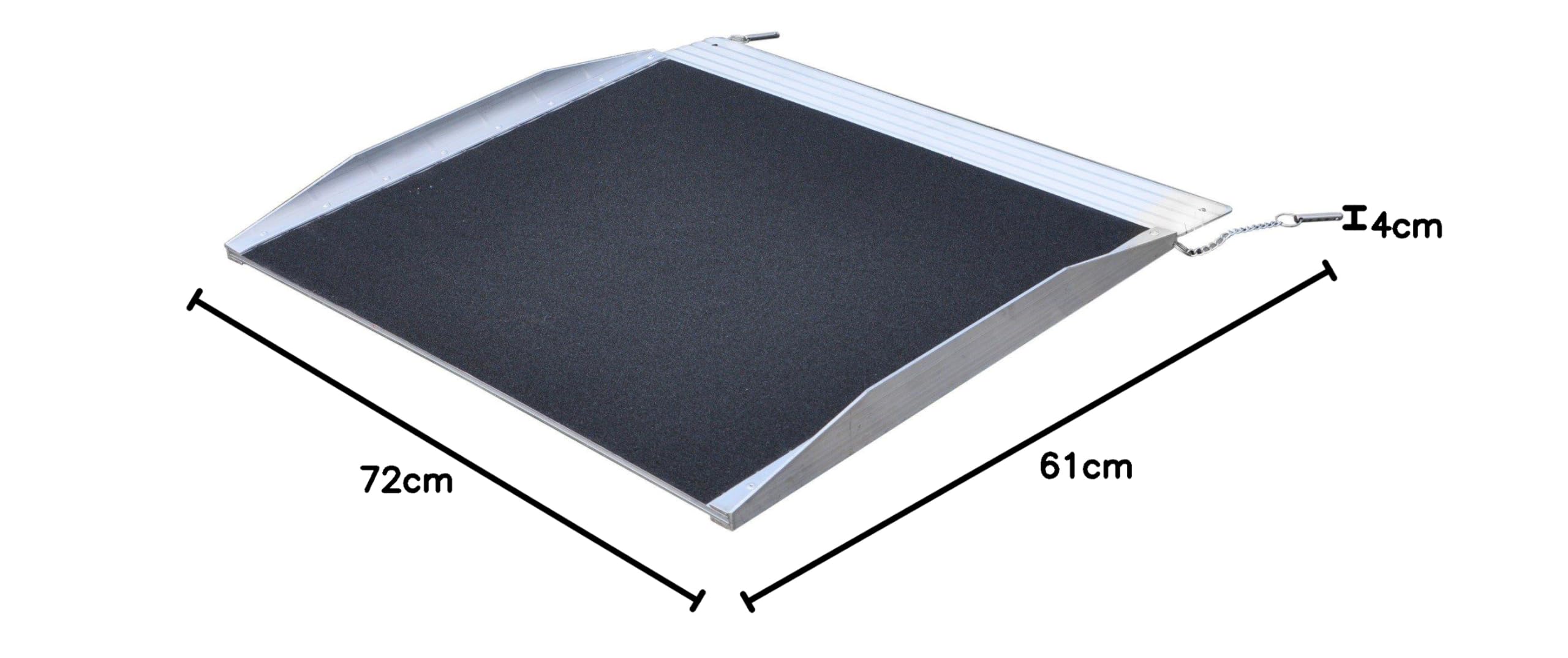 JWS Rampa dla wózków inwalidzkich 61 cm – aluminiowa rampa najazdowa, składana i przenośna, antypoślizgowa, nośność 270 kg – bez barier, do wózków inwalidzkich, chodzików i skuterów