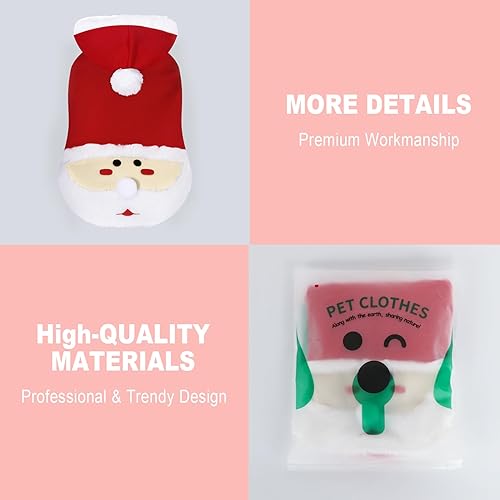 Miniatura 6 de Disfraz de Navidad para perro con capucha para mascotas divertido disfraz de perro con capucha para cosplay, ropa de perro con temática de
