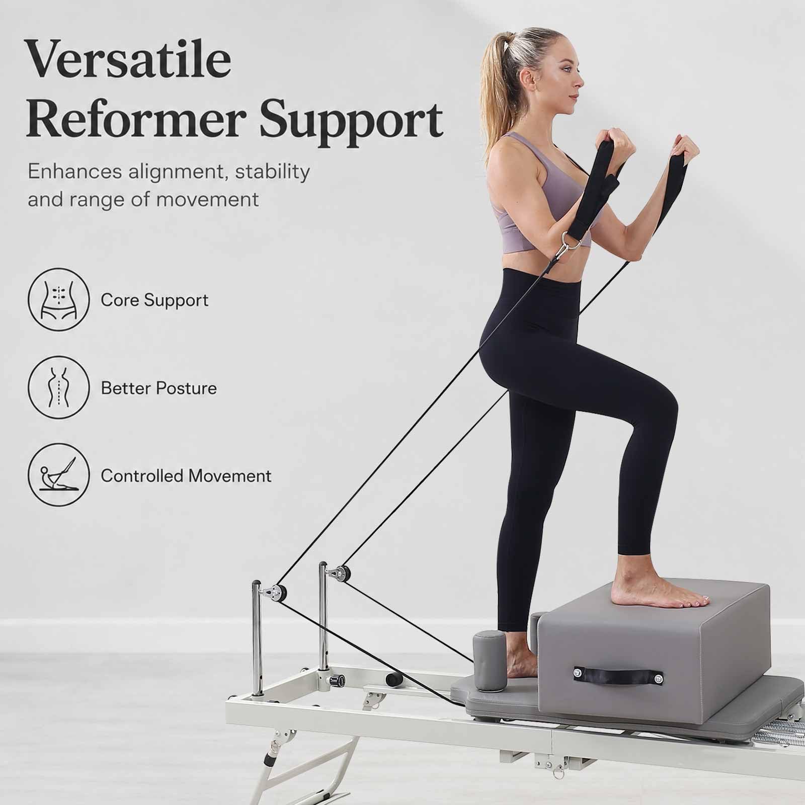 Pilates-Reformer-Box/Pilates-Sitzbox mit Griff – Pilates-Zubehörbox für Fitness, Stretching und Gleichgewichtstraining sowie Übungen zur Verbesserung des Bewegungsumfangs