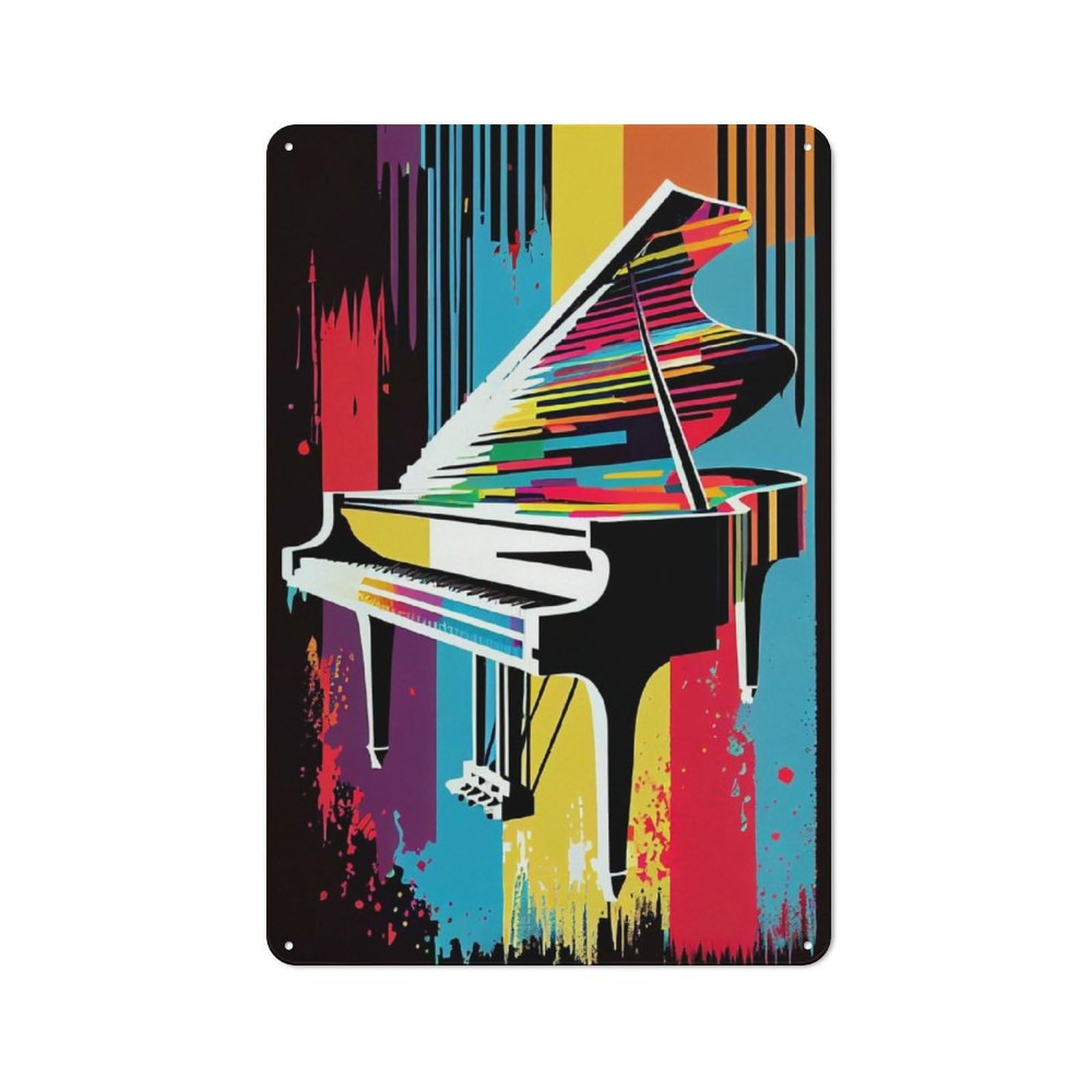 Vintage Tin Sign 30x20cm with Keyboard Kaleidoscope for Hobby Room Or Studio, for Metal Sign Collectors, for Garage And Workshop Walls