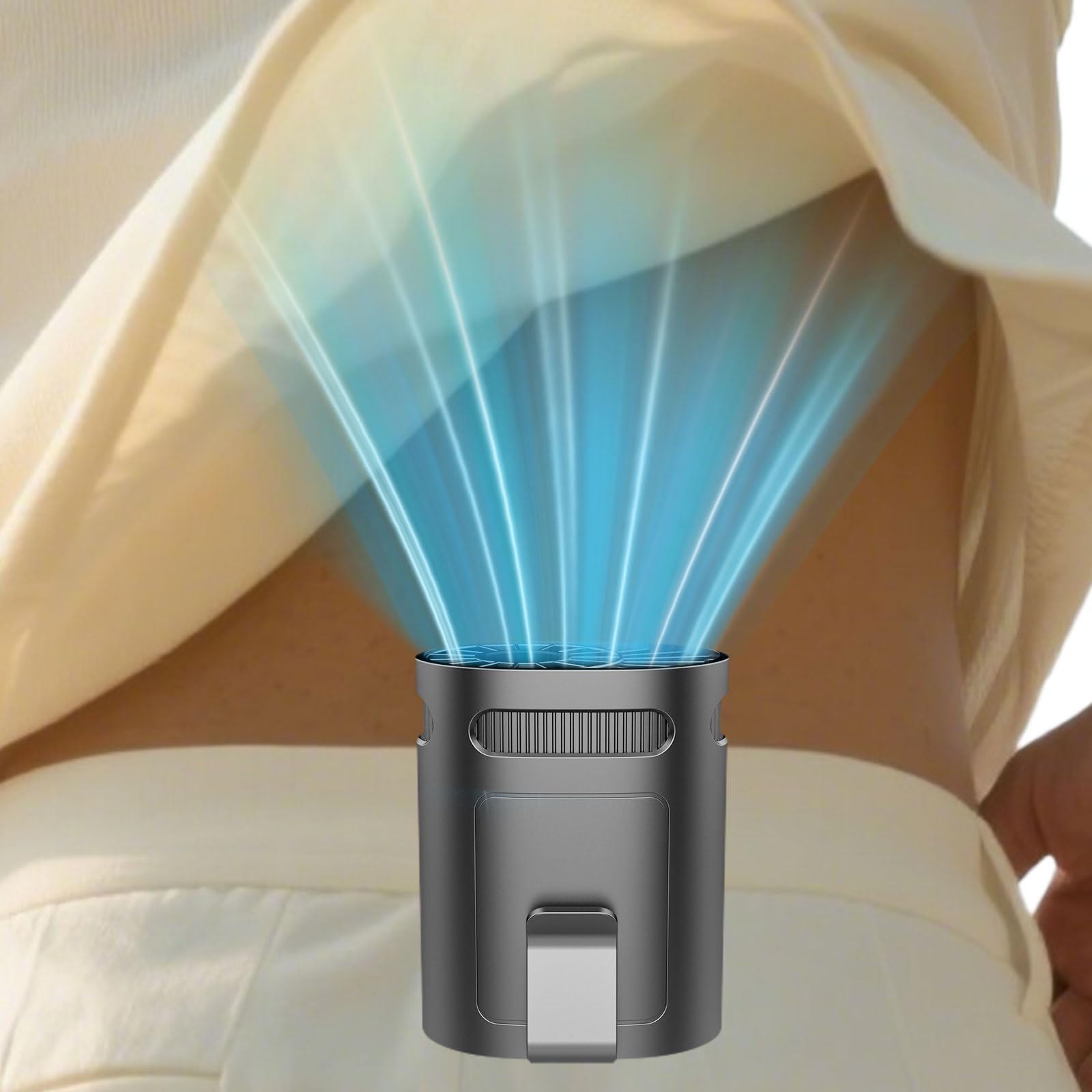 Ventaglio portatile ricaricabile, mini ventilatore personale alimentato a batteria, ventole a clip per camicie e pantaloni, tasca con fibbia, nero, silenzioso, per collana di raffreddamento, per