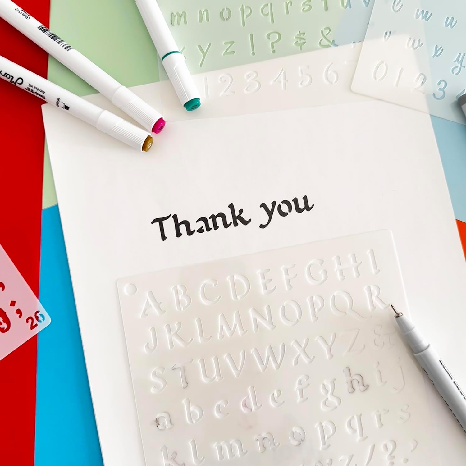 1/2 Inch Letter Stencils for Painting, 30 Pcs Reusable Small Alphabet Letters and Numbers Stencil for Bullet Journaling Crafts Projects image 3