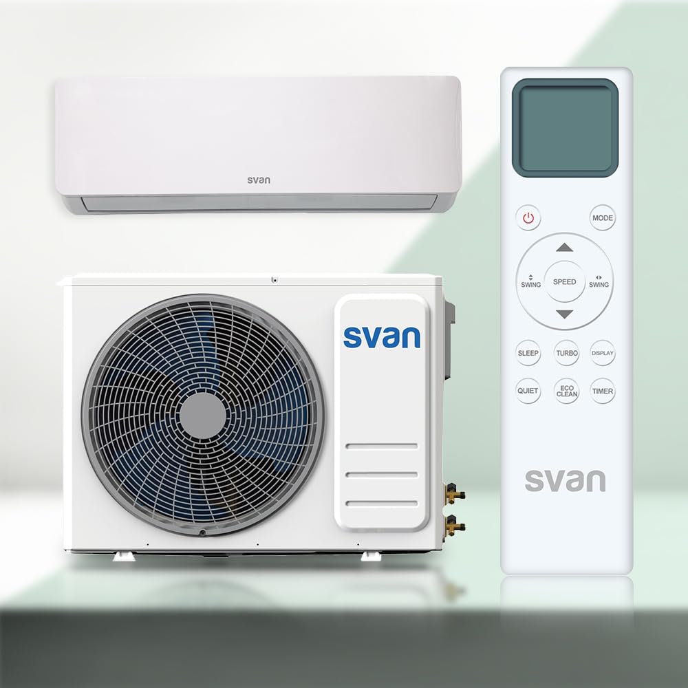 Svan Aire Acondicionado Split, 24000 BTU SAAS2401W. Bomba de Calor, Mando a Distancia, Temporizador, Clasificación Energética A++