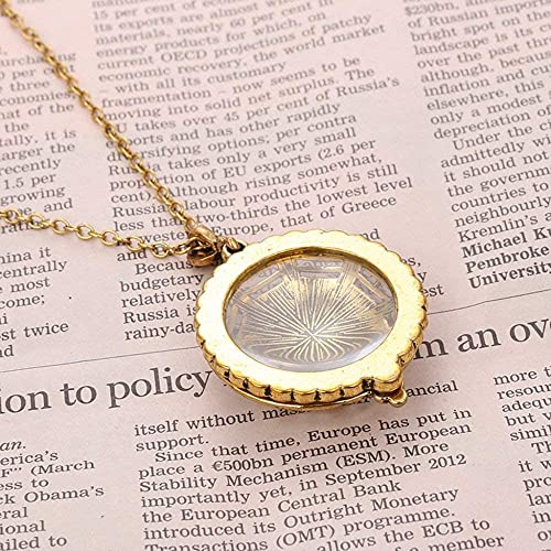 Collier loupe 5X pendentif rétro doré avec longue chaîne de pull pour lecture - 2