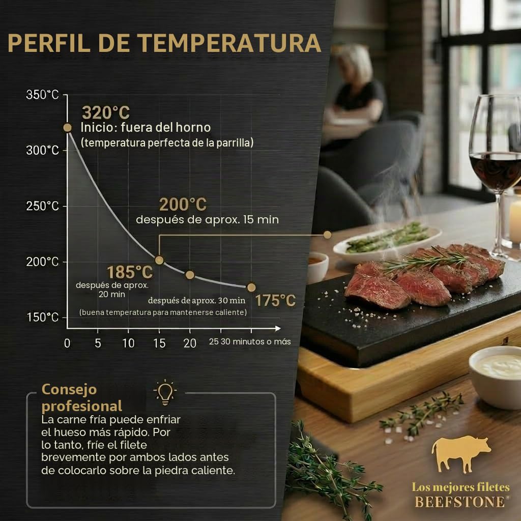 Tabla de carne de piedra de lava XXL, tabla de bambú, soporte de acero inoxidable, para asar carne, pescado y verduras sobre piedra caliente, talla XXL