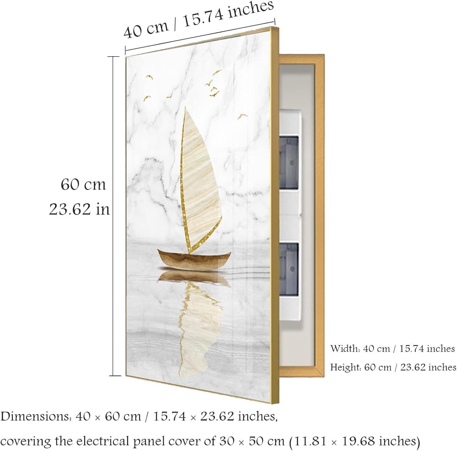 Wall Mounted Electrical Panel Cover,Meter Box Decorative Painting Electrical Panel Cover Decorative Hide Meter Wall Mounted Electrical Panel Cover(40x60cm)