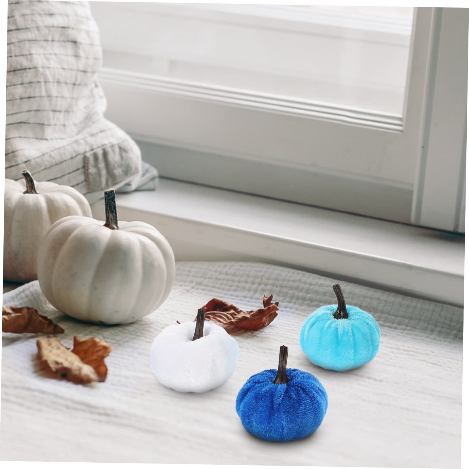 DECHOUS 36 Pcs Simulation Flannel Pumpkin Halloween Jack o Pumpkin White Pumpkins Mini Pumpkins Desk Topper Small Pumpkins Statue Decor Mini Decor Halloween Pumpkin Decor Reward Vegetable