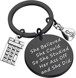 Accountant CPA Gift She Believed She Could So She Did Keychain Accounting Jewelry