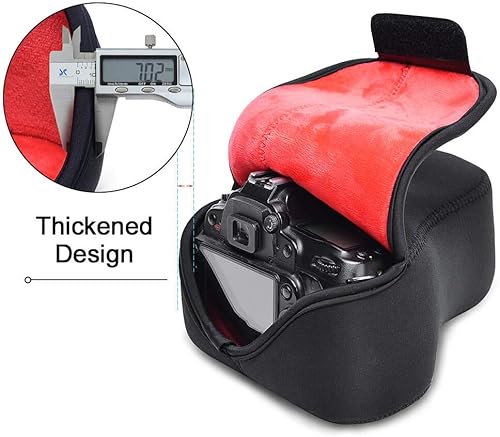 Miniatura 2 de CADeN Funda para cámara DSLR SLR con protección de neopreno, compatible con Nikon, Canon, Pentax, Sony, etc. (grande, negro)