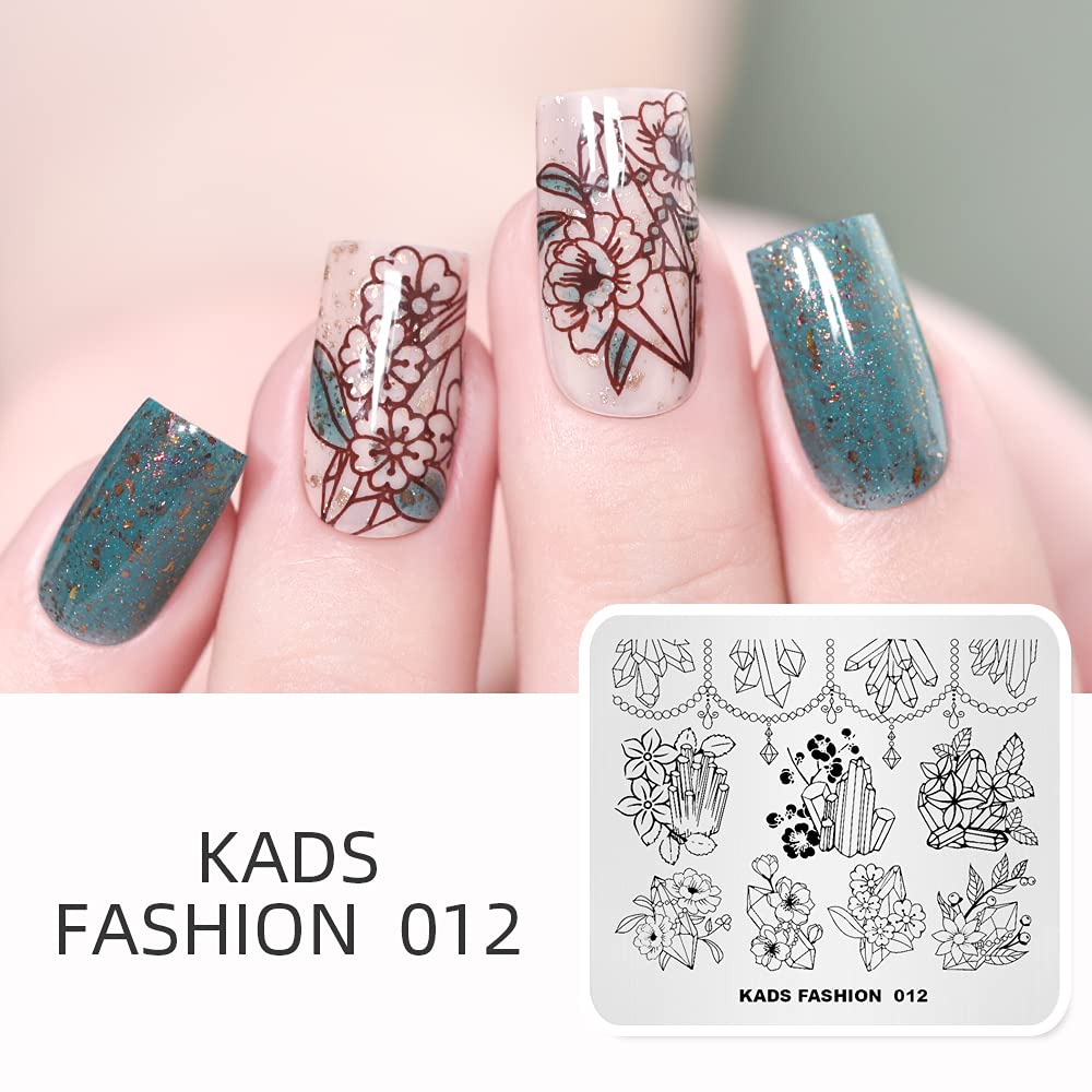 Nagellack-Stempelplatte – Edelstahl, 8 X 7 Cm, Mit Multi-Mustern Für Nail Art