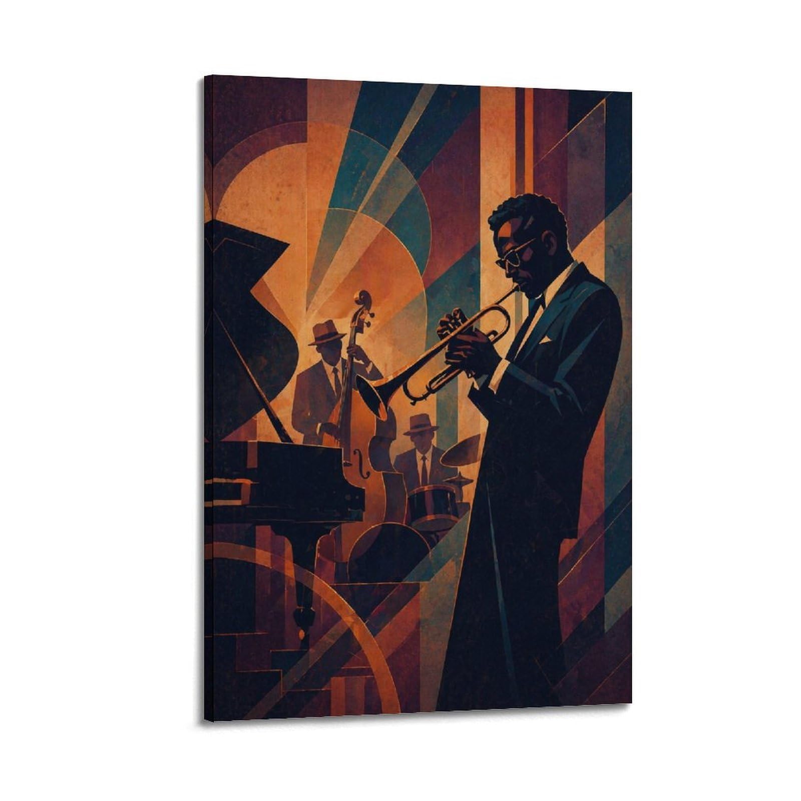 XKUGA Vintage Harlem Music Poster Jazz Legendary Trumpeter Modern Decorative Canvas Prints - Ideal Wall Art for Family, Man Cave, Game Room, Boys & Girls Bedroom 20x30inch(50x75cm)