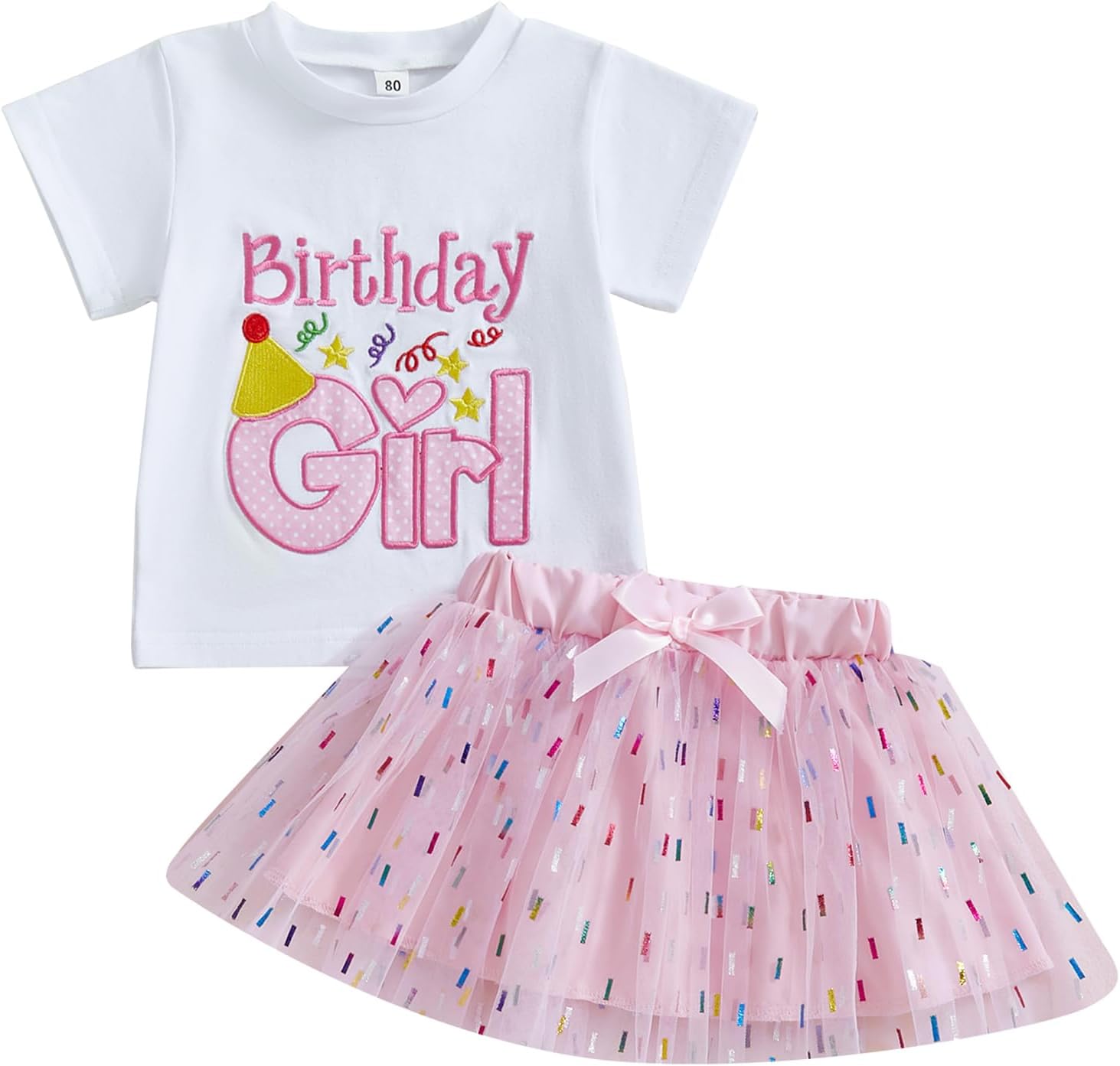 Kayotuas Toddler Baby Girl Birthday Outfit Birthday Girl T Shirt Tutu Tulle Skirts Kids Girls Cake Smash Dress Summer Clothes